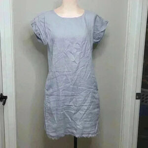 Magaschoni 100% Linen Cornflower Blue Dress‎ Size Small